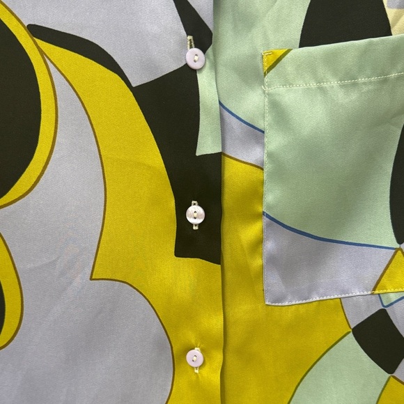 Zara Multicolor Abstract Button Down Long Sleeve Blouse - Picture 4 of 8